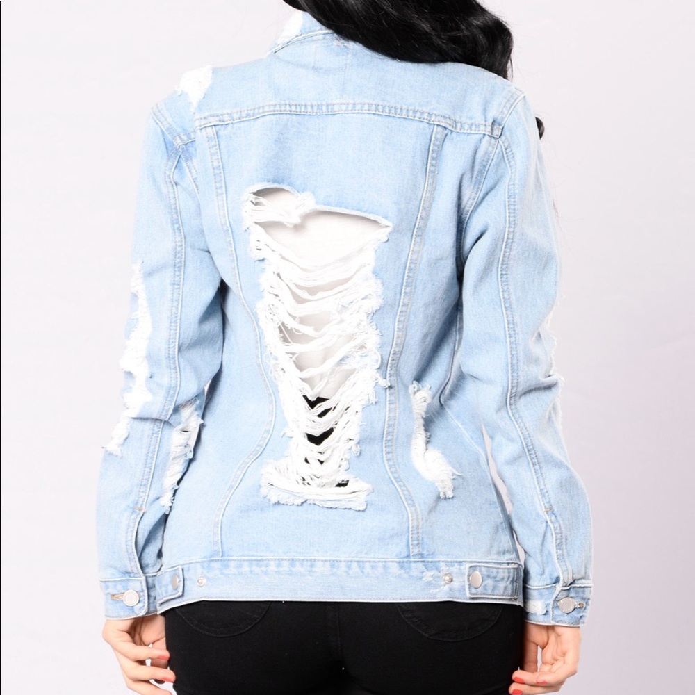 Distressed Denim Boyfriend Jacket - image 2